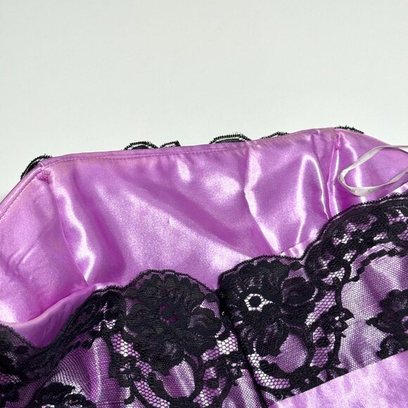 Vtg Y2K Gunne Sax Strapless Dress Bubble Hem Purple Bow Lace Prom Party Lavender - Picture 15 of 15